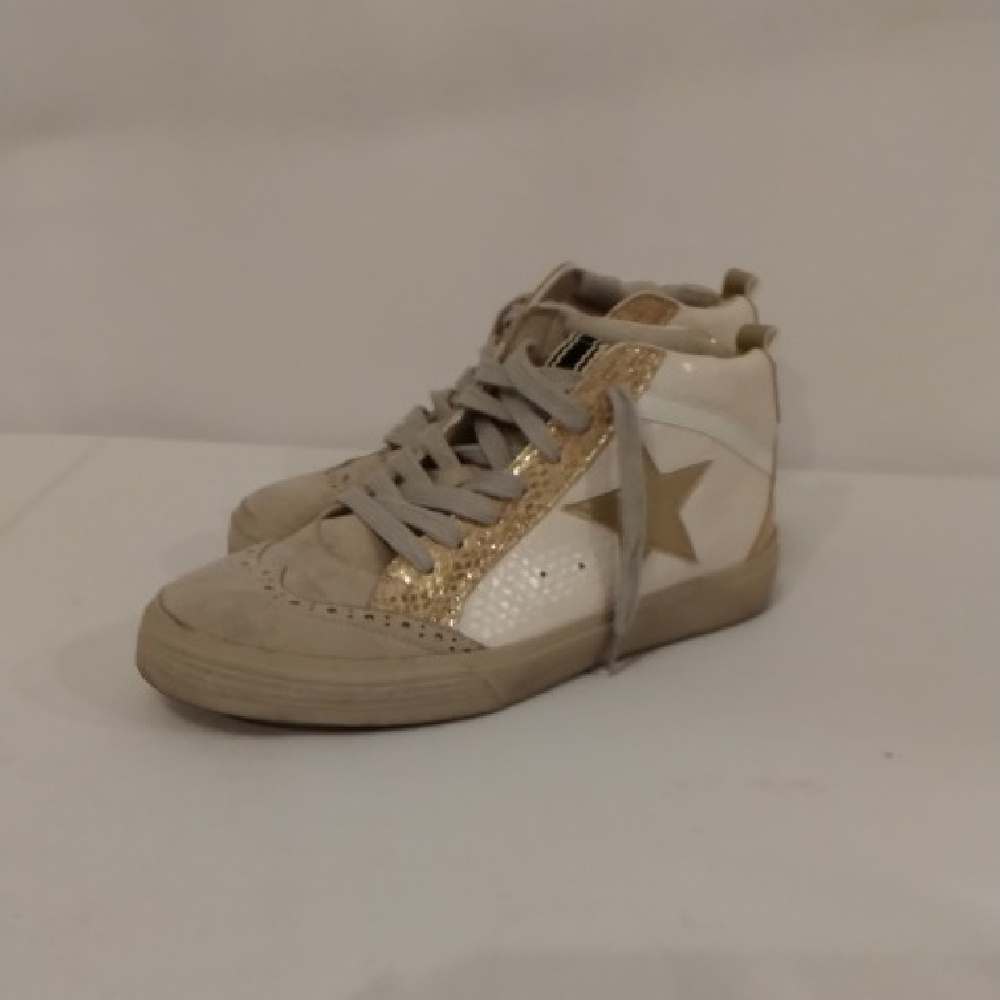 ShuShop Women's Gold Star High-Top Sneakers